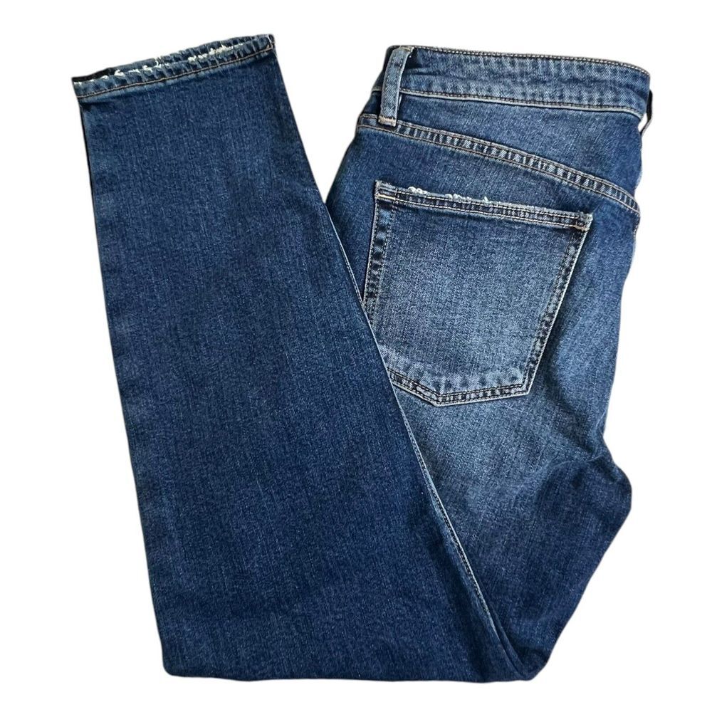Silver Jeans Co Womens 29X27 Dark Wash Tuxedo Stripe Mid Rise Vintage Slim Jeans